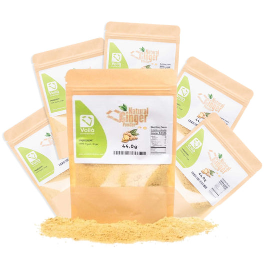 Organic Haitian Ginger Powder - 100% Natural Culinary and Wellness Spice (6-Pack, 44g each)